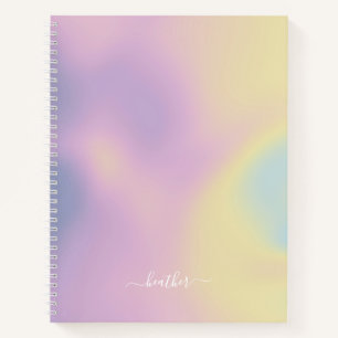 Carnet Purple Holographique Dégradé Ombré Élégant Script
