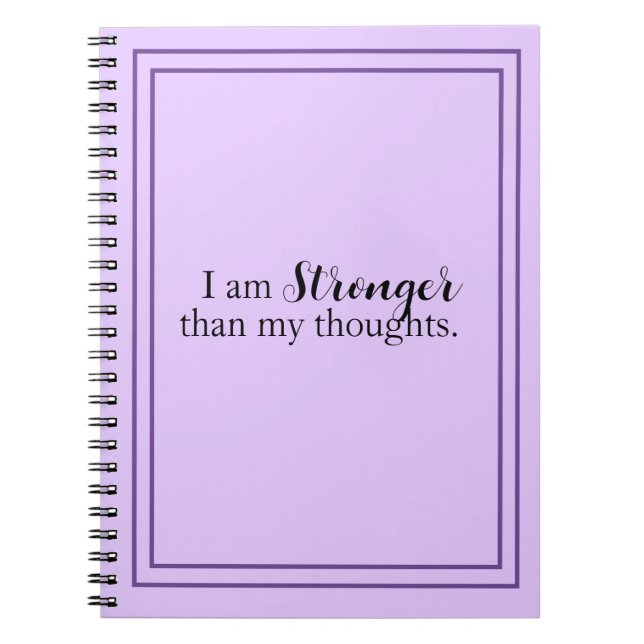 Carnet Purple Je suis plus forte que mes pensées (Devant)