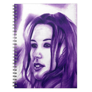 Carnet Purple People Woman Portrait Art original