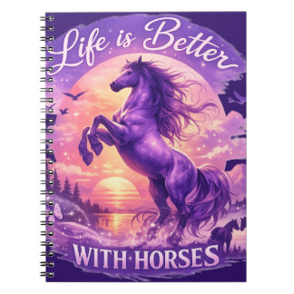 Carnet Purple Sunset Horse Art Life Is Better With Horses