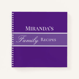 Carnet Purple Votre Nom Famille Recettes Script Typograph