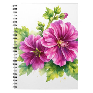 Carnet Purple Watercolor Flower Illustration 