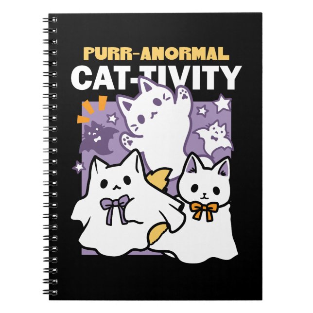 Carnet Purr-anormal Cat-tivity - Halloween Cat Design (Devant)