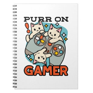 Carnet Purr On Gamer - Conception De Jeu De Chat Cute