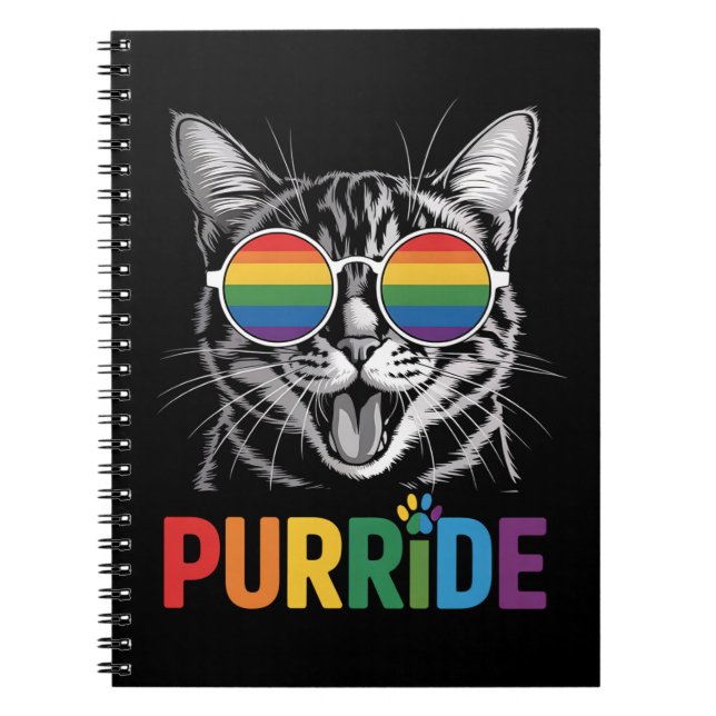 Carnet Purride Cat Gay Lesbian Rainbow LGBTQ Ally Pride (Devant)