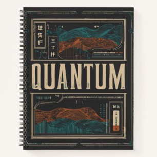 Carnet QUANTUM Vagues scientifiques Abstraites   Grunge R