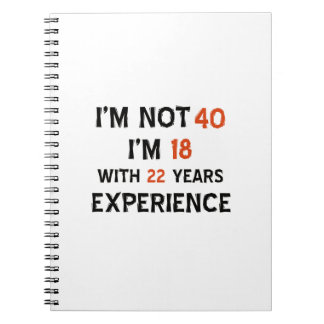 Carnet quarantième conceptions d'anniversaire
