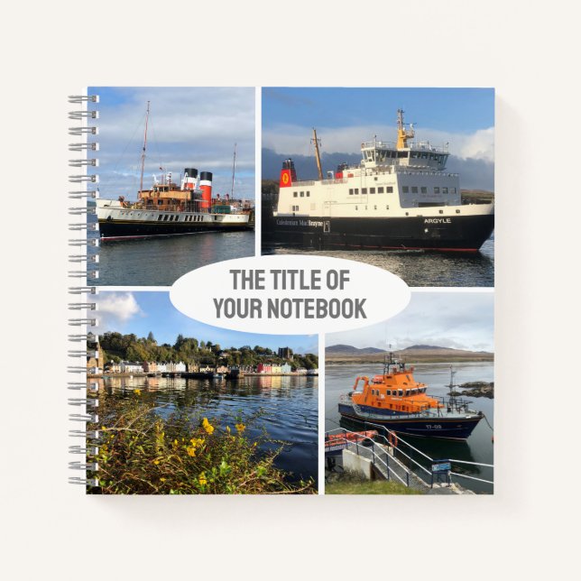 Carnet Quatre images de bateaux écossais et décors (Devant)