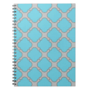 Carnet Quatrefoil bleu et gris