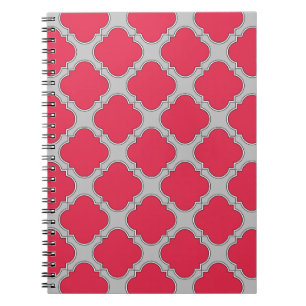 Carnet Quatrefoil rouge et gris