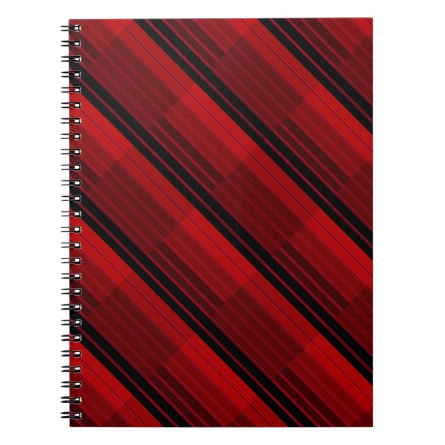 Carnet Quilit en mosaïque géométrique rouge et noire (Devant)