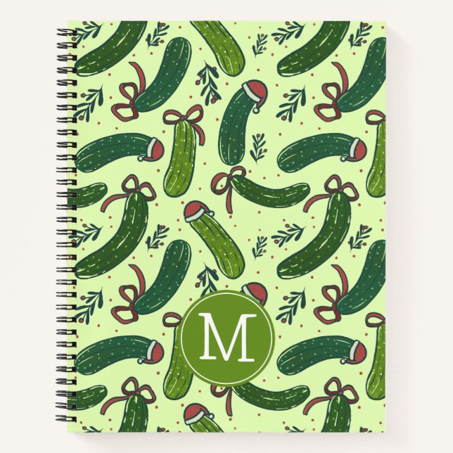 Carnet Quirky Festive Pickles de Noël Motif (Devant)