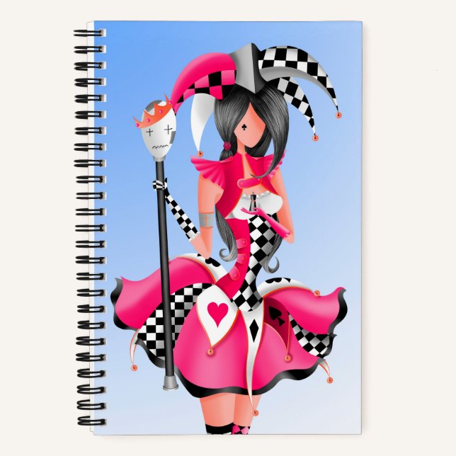 Carnet Quirky Jester et Marionnette King Rose Blue (Recto)