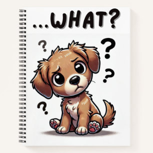 Carnet "...quoi ?" Adorable Confused Cartoon Puppy