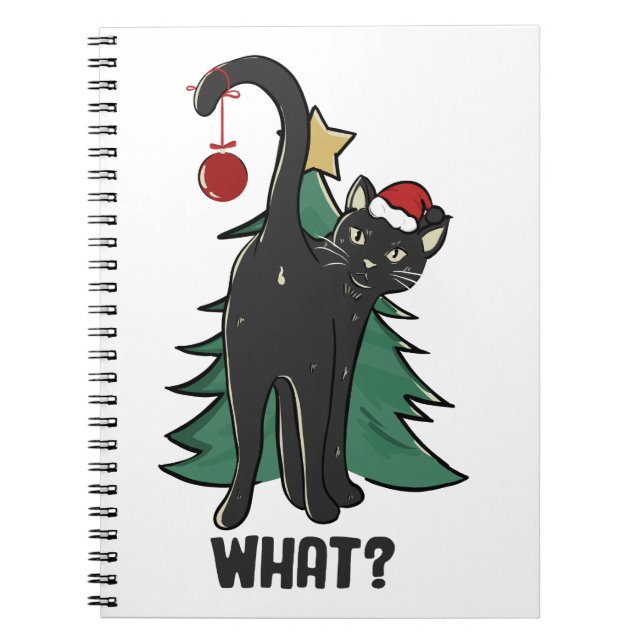 Carnet Quoi ? Noël Black Cat Conception de vacances (Devant)