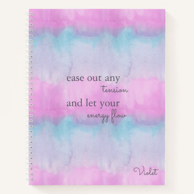 Carnet Quote d'énergie positive Aquarelle rose personnali (Devant)