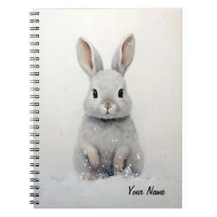 Carnet Rabbit d'hiver personnalisé amour mignon esthétiqu