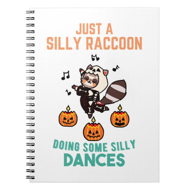 Carnet Raccoon Dancing Halloween Citrouille (Devant)