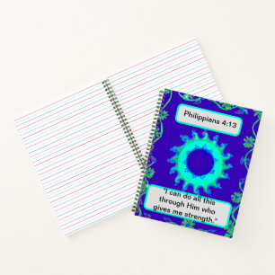 Carnet Radiance florale : Philippiens 4:13 Ciel bleu et s