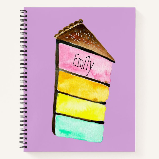 Carnet Rainbow cake yacolor aquarelle art mignon (Devant)