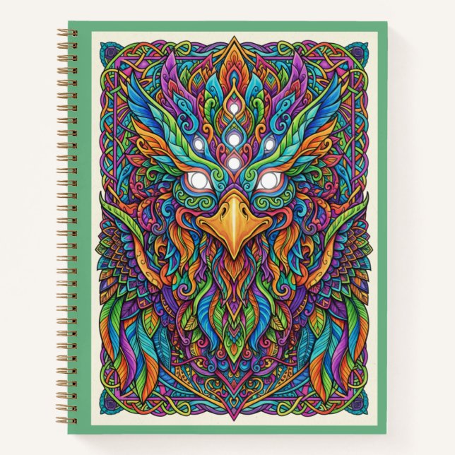 Carnet Rainbow Celestial Phoenix Zentangle Nooracle  (Devant)