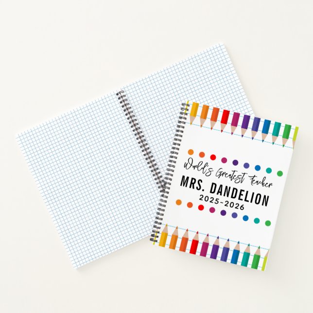Carnet Rainbow Crayons Kindergarten Enseignant (Intérieur)