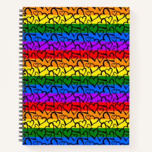 Carnet Rainbow Heart Motif