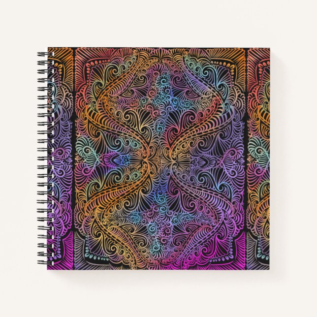 Carnet Rainbow Kaleidoscope Mandala (Devant)