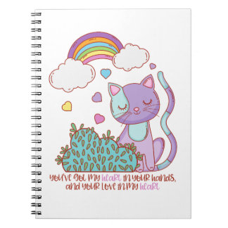 Carnet Rainbow Kitten Notebook + Quote
