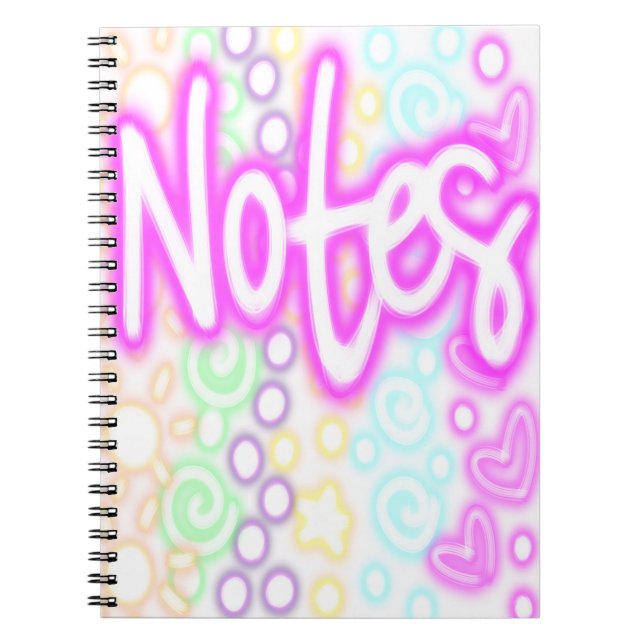 Carnet Rainbow “Notes” Notebook – Neon Pastel Aesthetic  (Devant)
