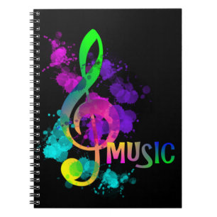 Carnet Rainbow Treble Clef Music Thème