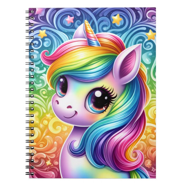 Carnet Rainbow unicorn cute fun notebook (Devant)
