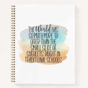 Carnet Rainbow Watercolor Homeschool Education Citation G