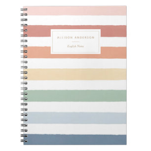 Carnet Rainbow Watercolor Stripes