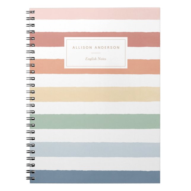 Carnet Rainbow Watercolor Stripes (Devant)
