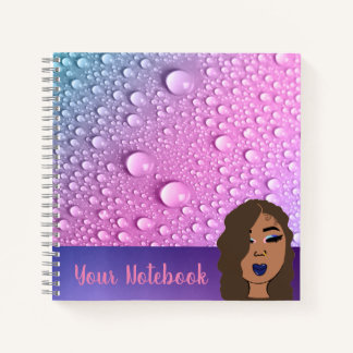 Carnet Raindrop Pink And Purple Square Shaped Notebook