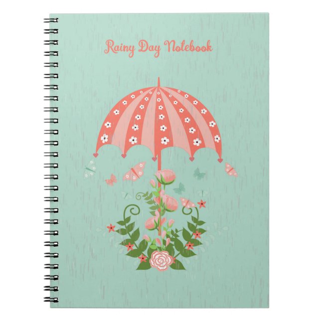 Carnet Rainy Day à Peach et Green (Devant)