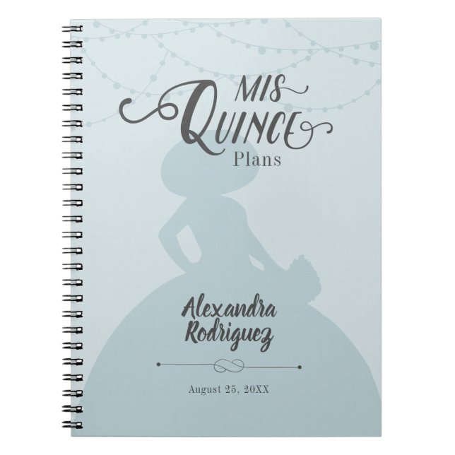 Carnet Rainy Day Blue Charro Silhouette Quinceanera (Devant)