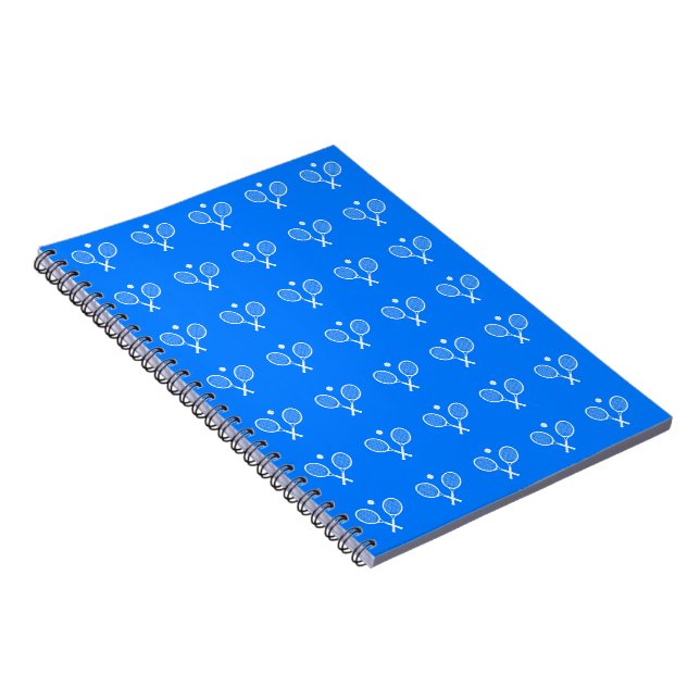 Carnet Raquettes de tennis Arrière - plan bleu Coque-Mate (Côté Droit)