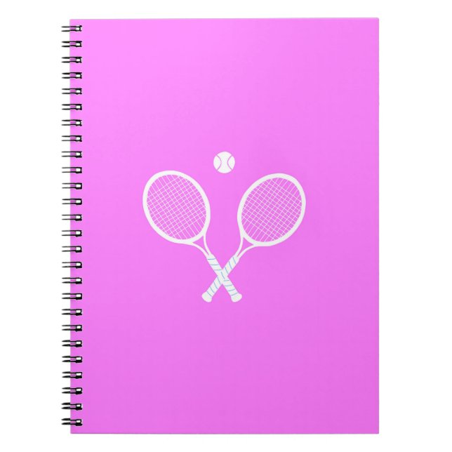 Carnet Raquettes de Tennis et Ball Party rose (Devant)