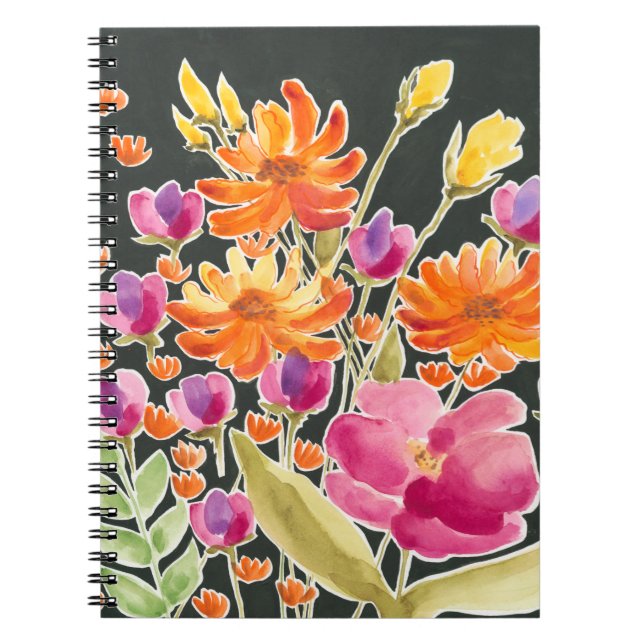 Carnet Rassemblement splendide - Fleurs roses et orange (Devant)