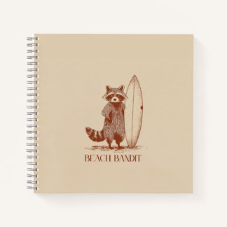 Carnet Raton laveur surfeur bandit de la plage – Drôle vi