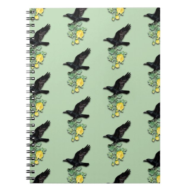Carnet Raven with Yellow Rose (Devant)