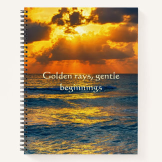 Carnet Rayons dorés Débuts doux Rayon de soleil Océan 
