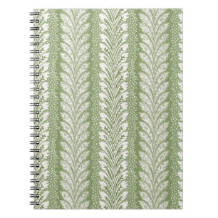 Carnet Rayure élégante à plume verte, botanique