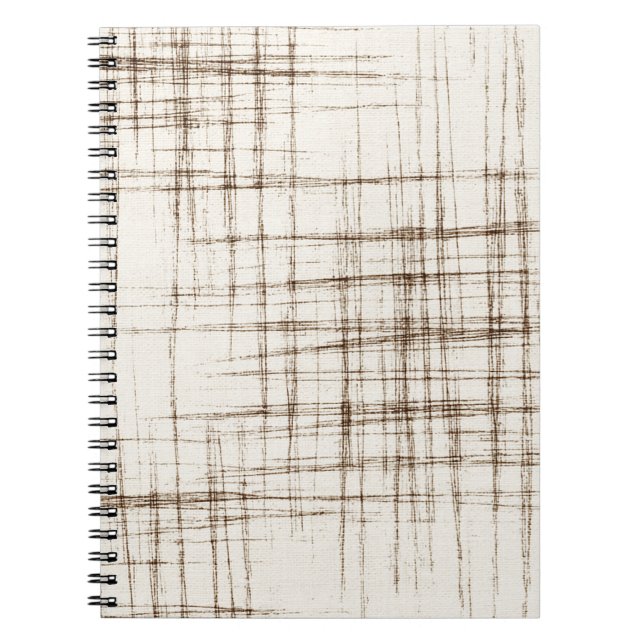 Carnet Rayures Abstraites Crème Marron (Devant)