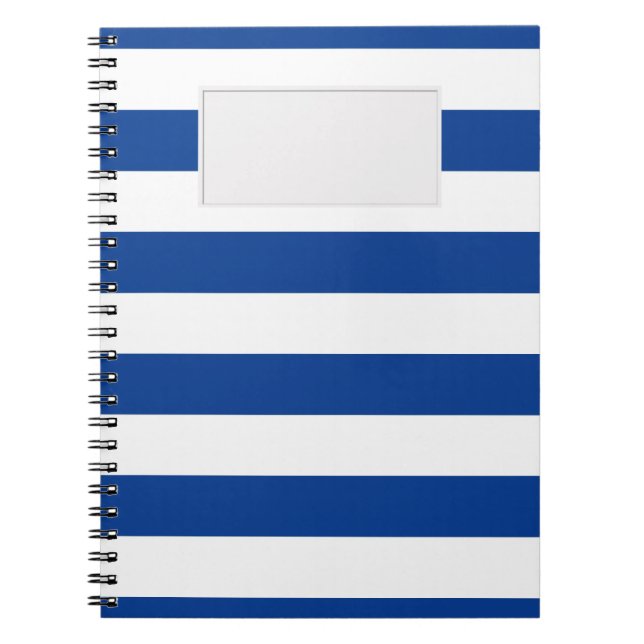 Carnet RAYURES bleues sur toute couleur (Devant)