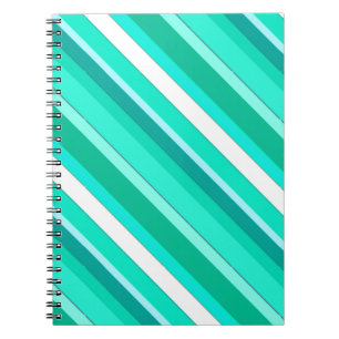 Carnet Rayures de bonbons en couches - turquoise et blanc