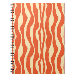 Carnet Rayures de zèbre - mandarine et orange-clair
