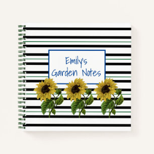 Carnet Rayures Et Tournesols